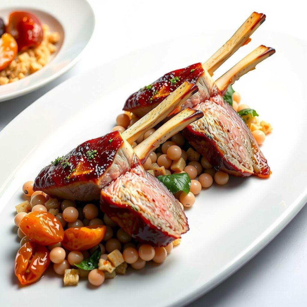 Moroccan Pan-Seared Duck Breast with Pearl Couscous and Apricots Moroccan Pan-Seared Duck Breast with Pearl Couscous and Apricots