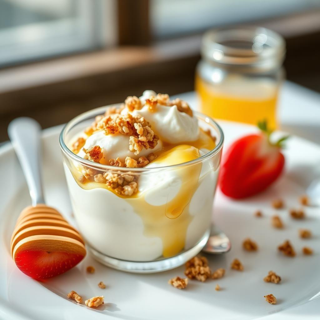 Greek Yogurt Parfait with Honey and Homemade Granola Greek Yogurt Parfait with Honey and Homemade Granola