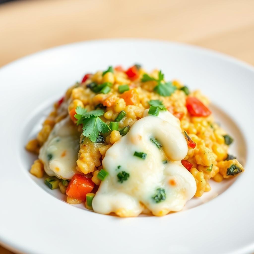 Cheesy Vegetable Breakfast Scramble