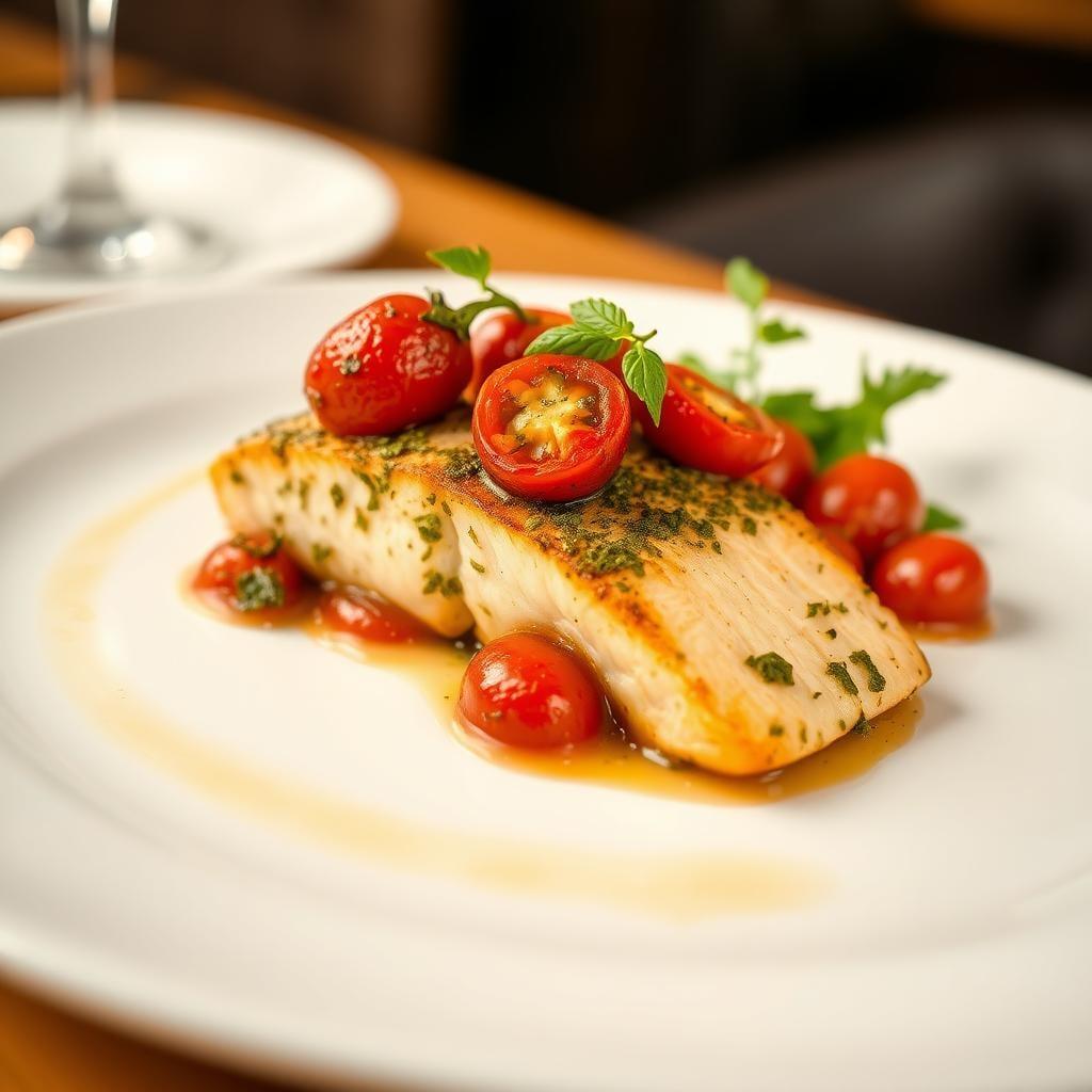 Pesto Baked Salmon with Roasted Cherry Tomatoes Pesto Baked Salmon with Roasted Cherry Tomatoes