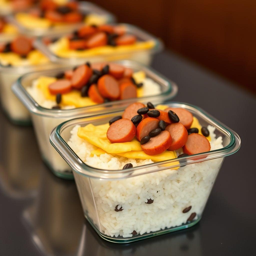 Make-Ahead Turkey Sausage, White Rice, and Black Bean Breakfast Bowls Make-Ahead Turkey Sausage, White Rice, and Black Bean Breakfast Bowls