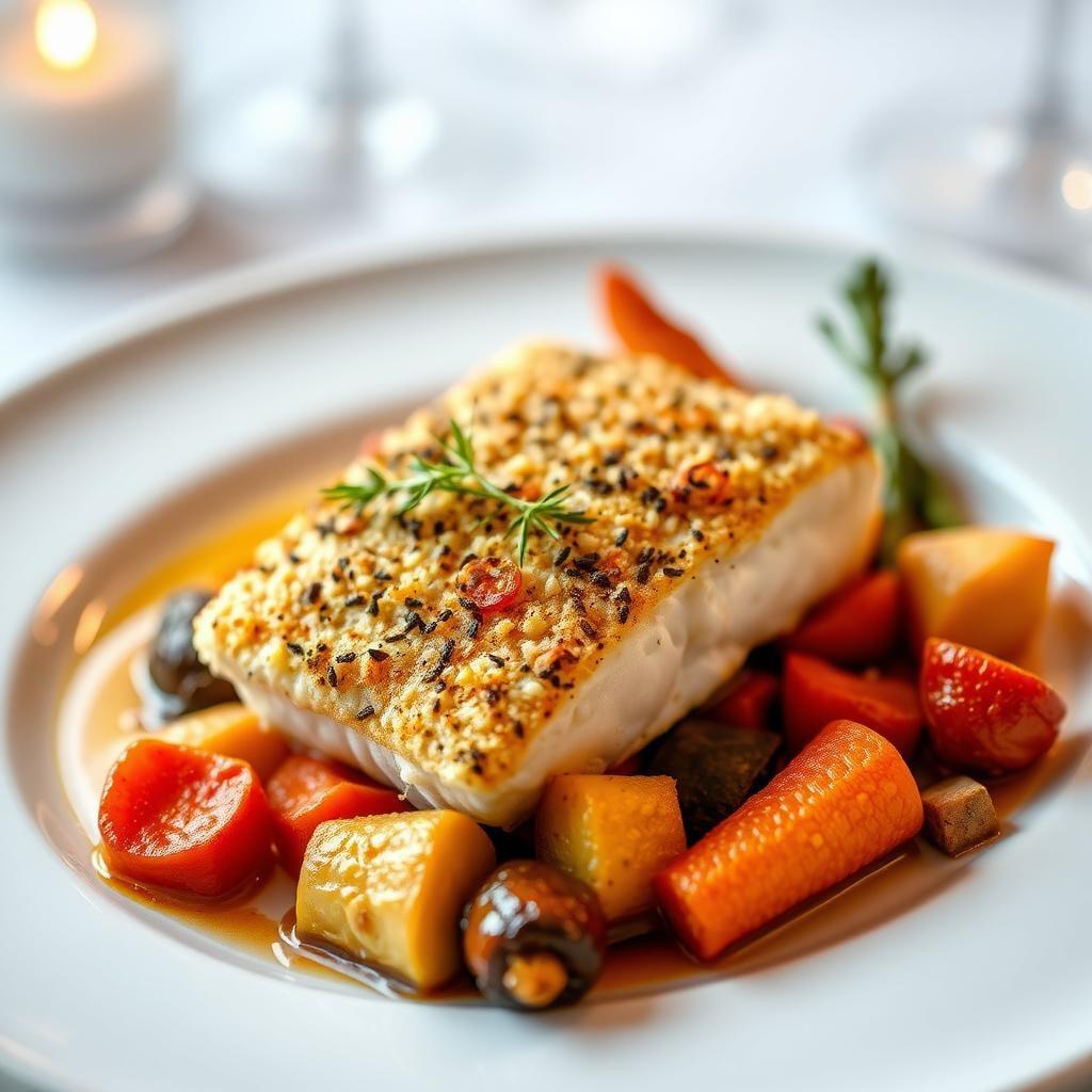 Baked Parmesan Crusted Cod with Roasted Vegetables Baked Parmesan Crusted Cod with Roasted Vegetables