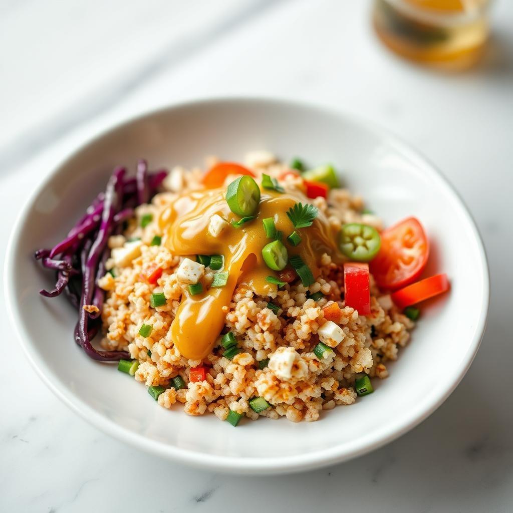 Asian-Inspired Quinoa Bowl with Sesame Ginger Dressing