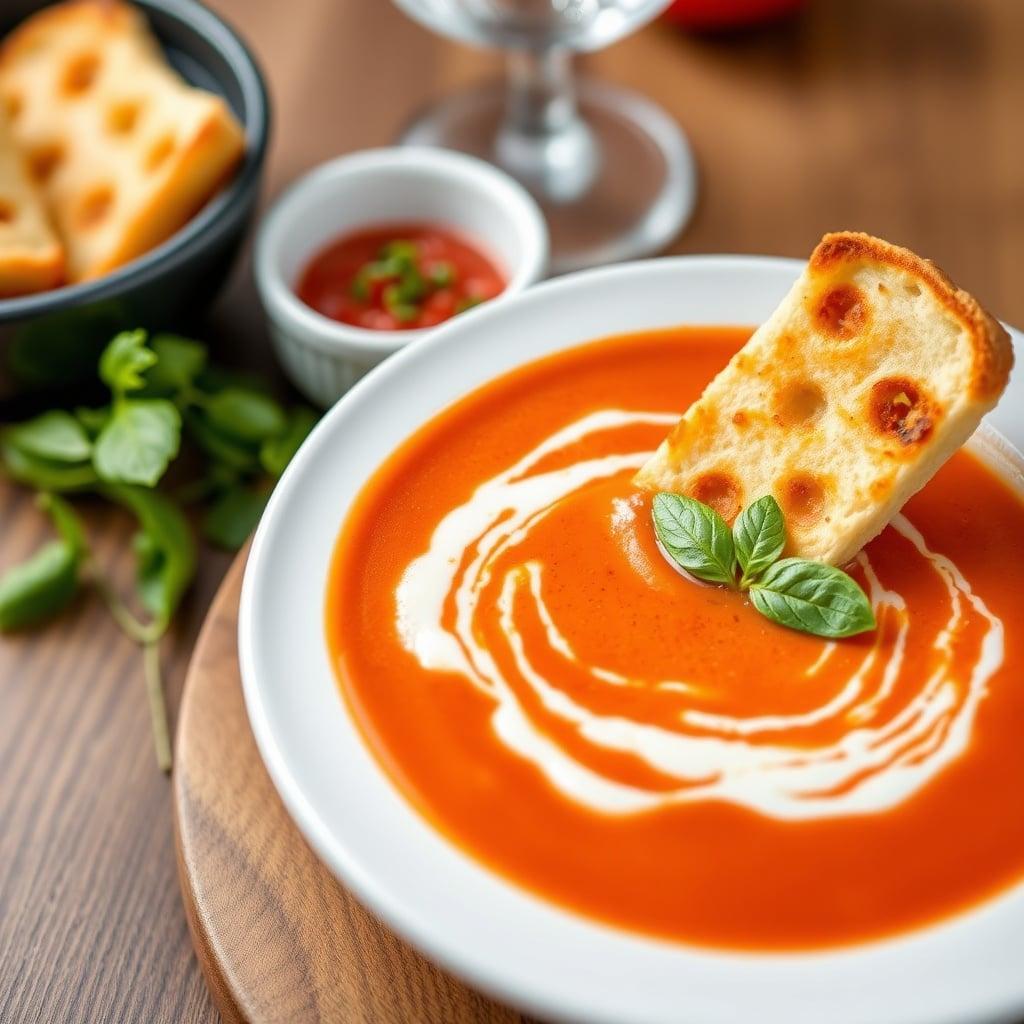 Hidden-Veggie Tomato Basil Soup with Mozzarella Panini Dippers Hidden-Veggie Tomato Basil Soup with Mozzarella Panini Dippers
