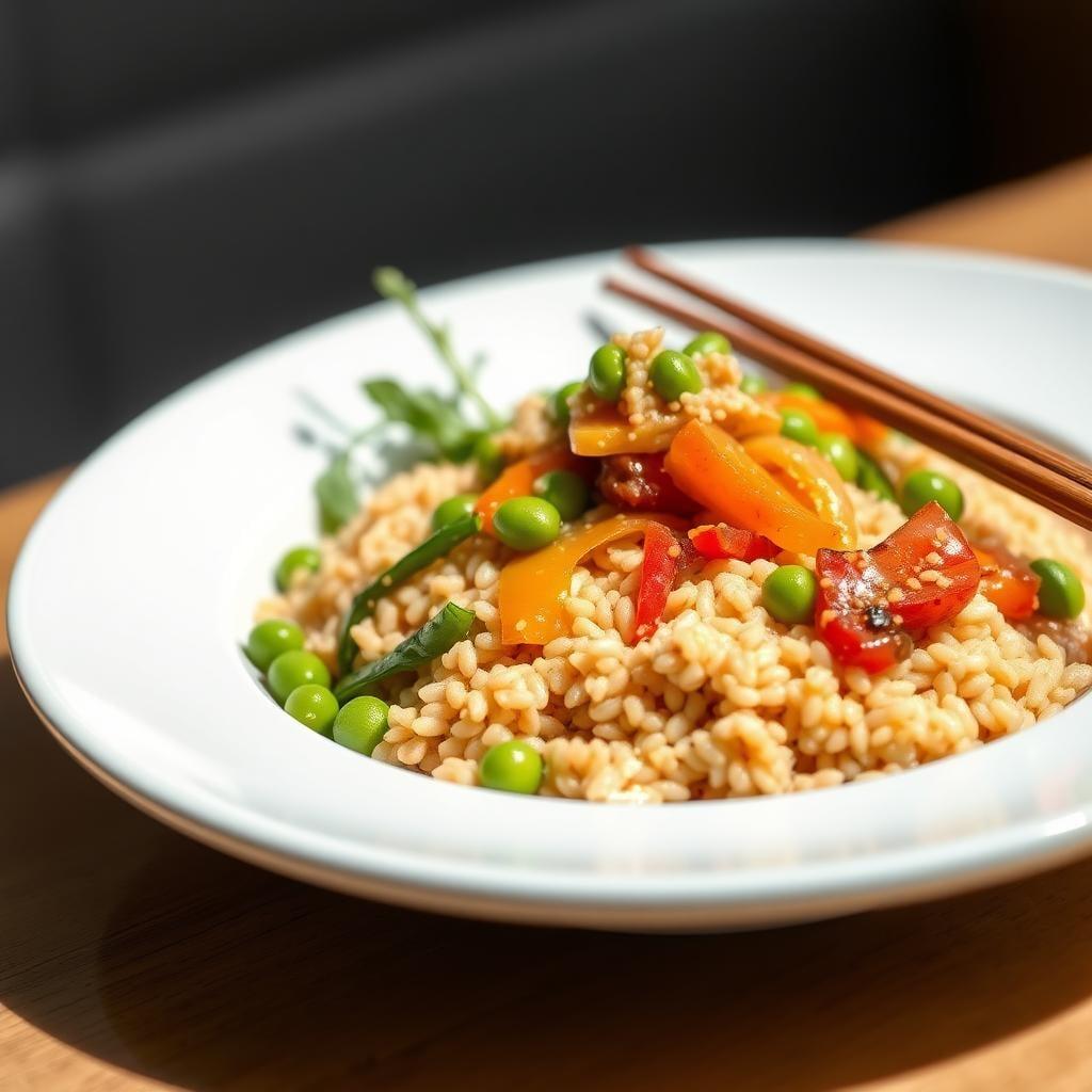 Asian-Inspired Farro Bowl with Sesame Ginger Dressing Asian-Inspired Farro Bowl with Sesame Ginger Dressing