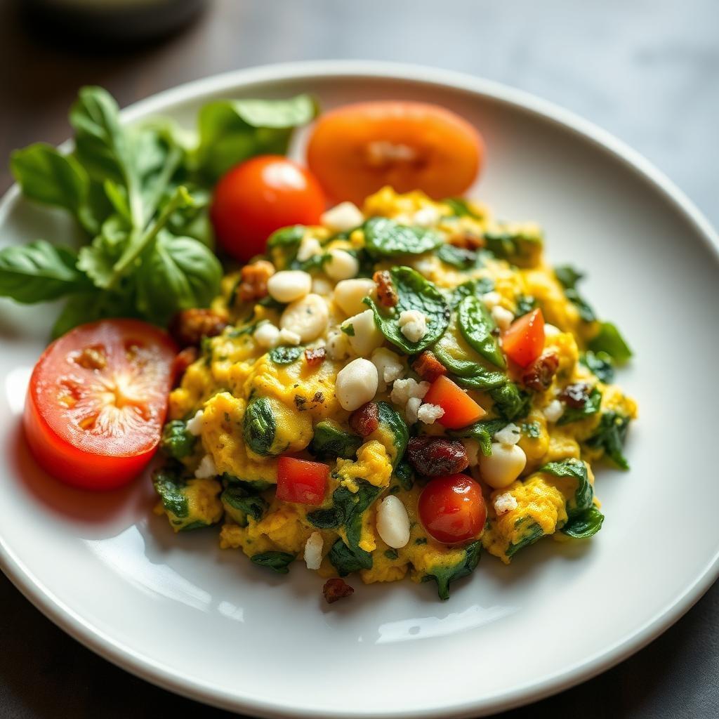 Sunrise Spinach and Feta Scramble Sunrise Spinach and Feta Scramble