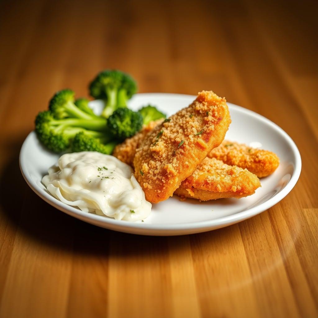Air-Fried Parmesan Chicken Tenders with Garlic-Herb Broccoli Air-Fried Parmesan Chicken Tenders with Garlic-Herb Broccoli