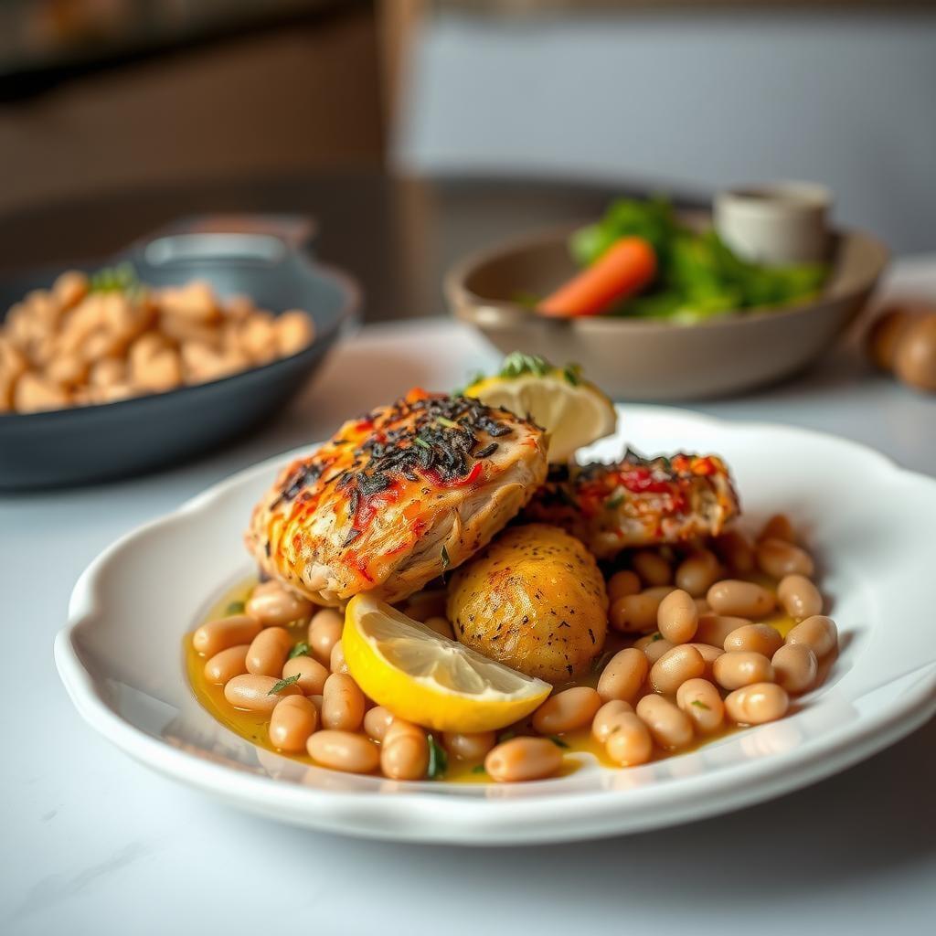 Mediterranean Herb-Roasted Chicken and White Bean Bake Mediterranean Herb-Roasted Chicken and White Bean Bake