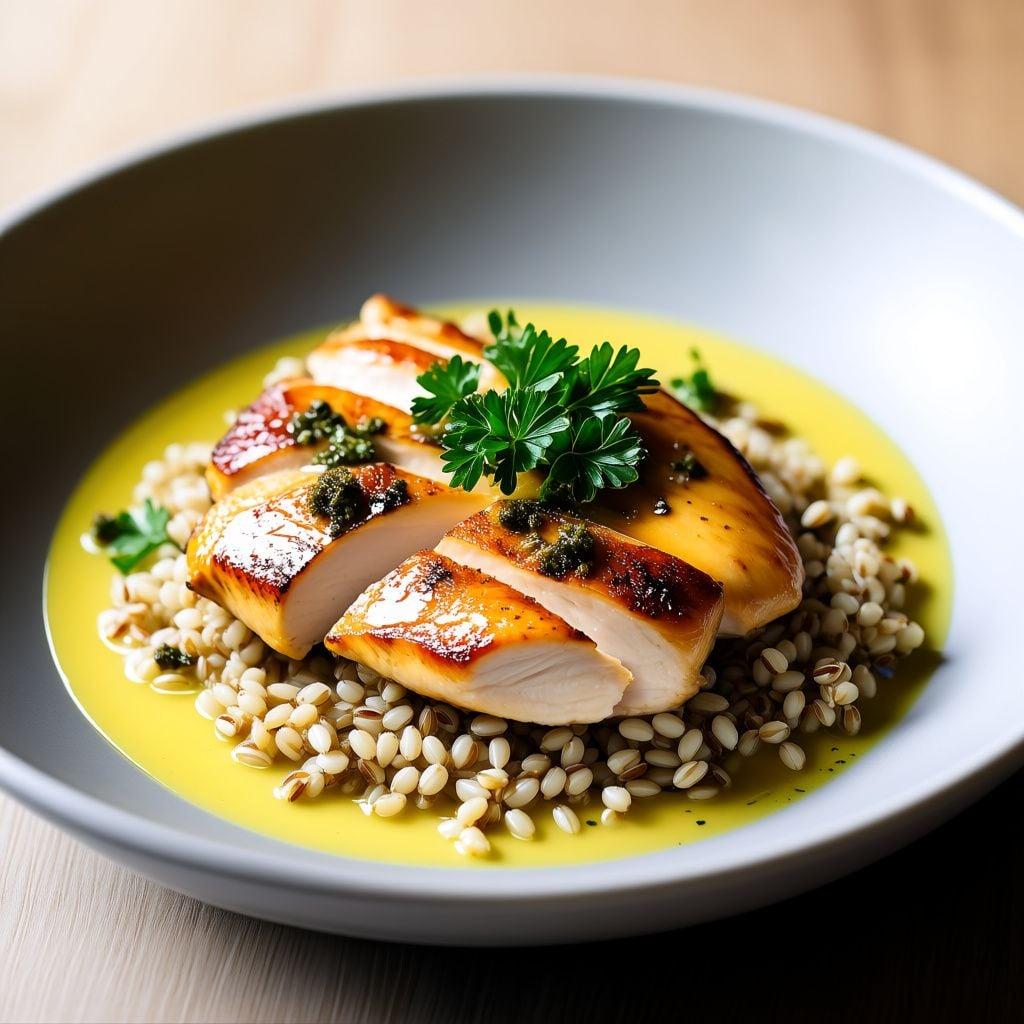 Pan-Seared Chicken with Lemon-Caper Sauce and Farro Pan-Seared Chicken with Lemon-Caper Sauce and Farro