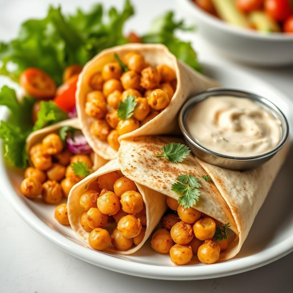 Mediterranean Chickpea Wraps with Tahini Sauce Mediterranean Chickpea Wraps with Tahini Sauce