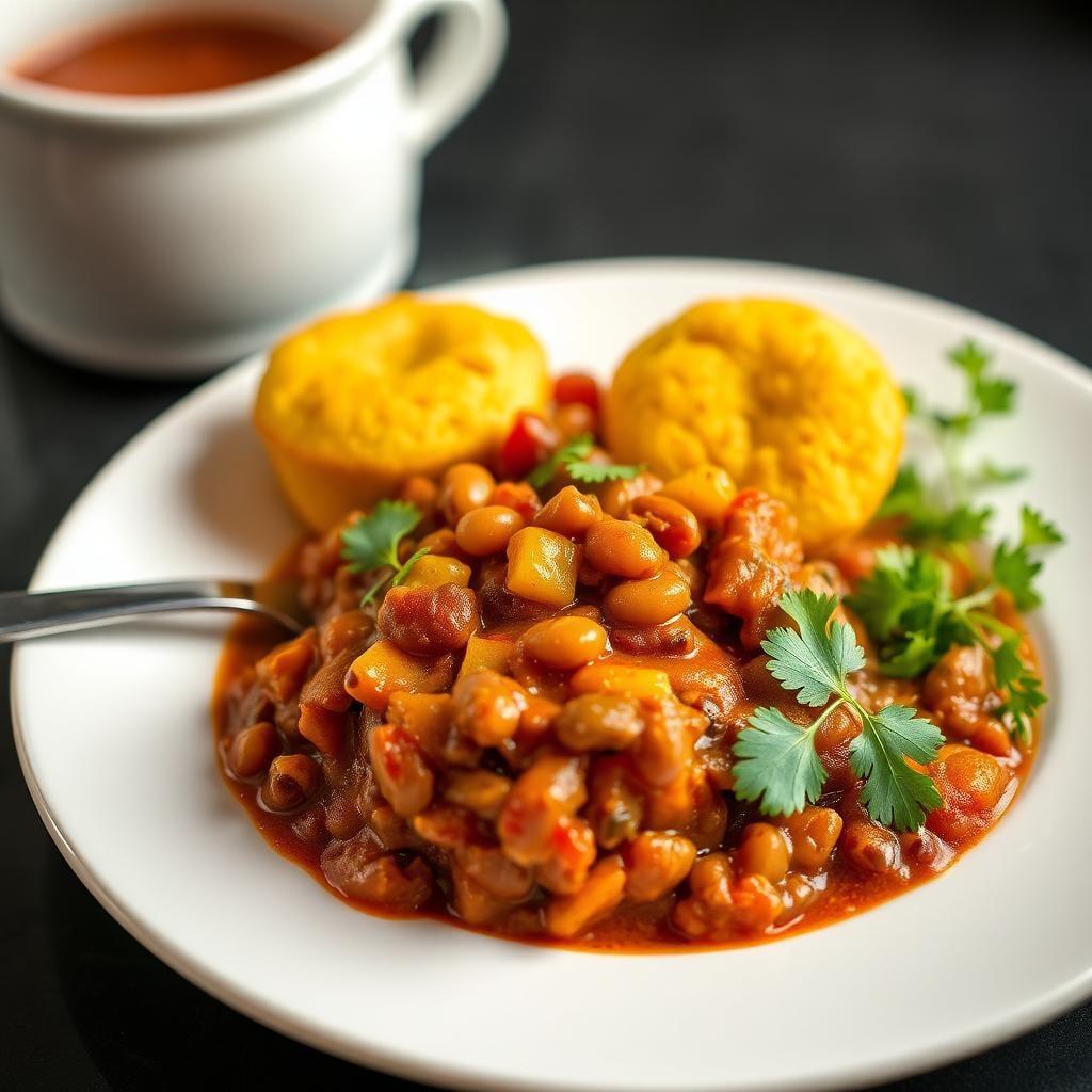 Hearty Vegetable & Bean Chili with Cornbread Muffins Hearty Vegetable & Bean Chili with Cornbread Muffins