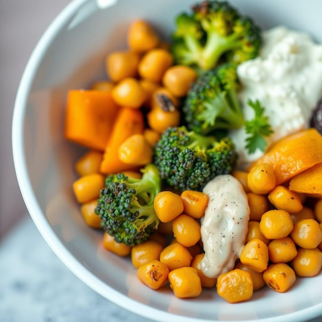 Lemon-Tahini Roasted Chickpea and Veggie Bowl Lemon-Tahini Roasted Chickpea and Veggie Bowl