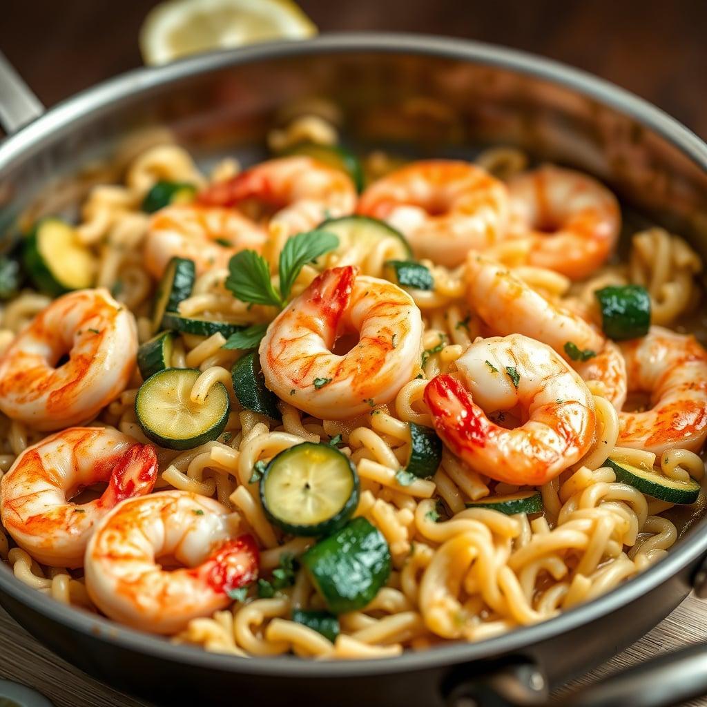 Zesty Shrimp and Zucchini Skillet with Orzo Pasta Zesty Shrimp and Zucchini Skillet with Orzo Pasta