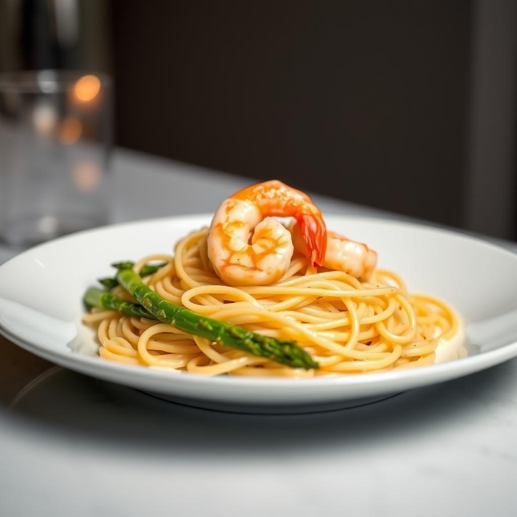 Lemon Butter Shrimp Linguine with Roasted Asparagus Lemon Butter Shrimp Linguine with Roasted Asparagus