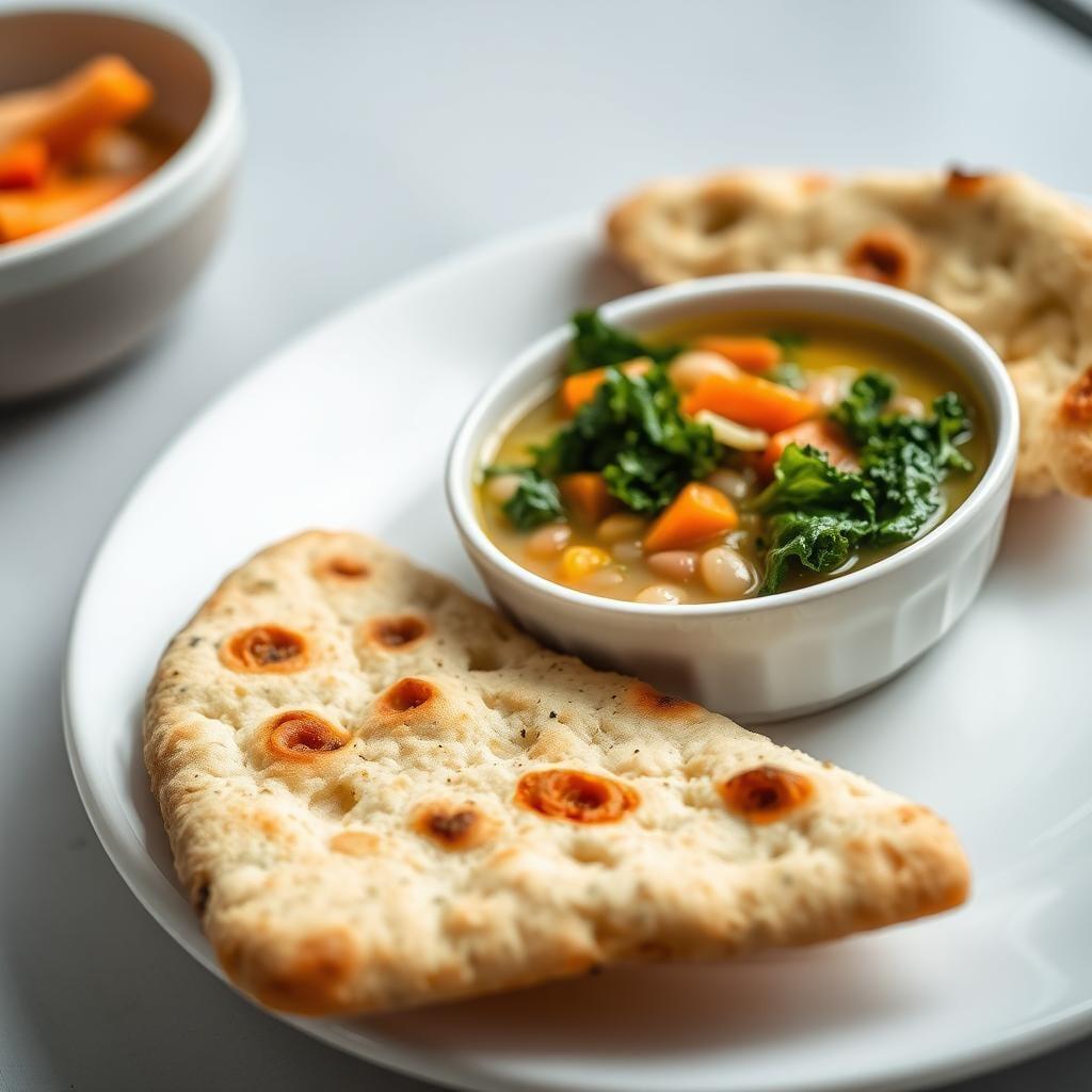 Tuscan White Bean and Kale Soup with Herb Focaccia Tuscan White Bean and Kale Soup with Herb Focaccia