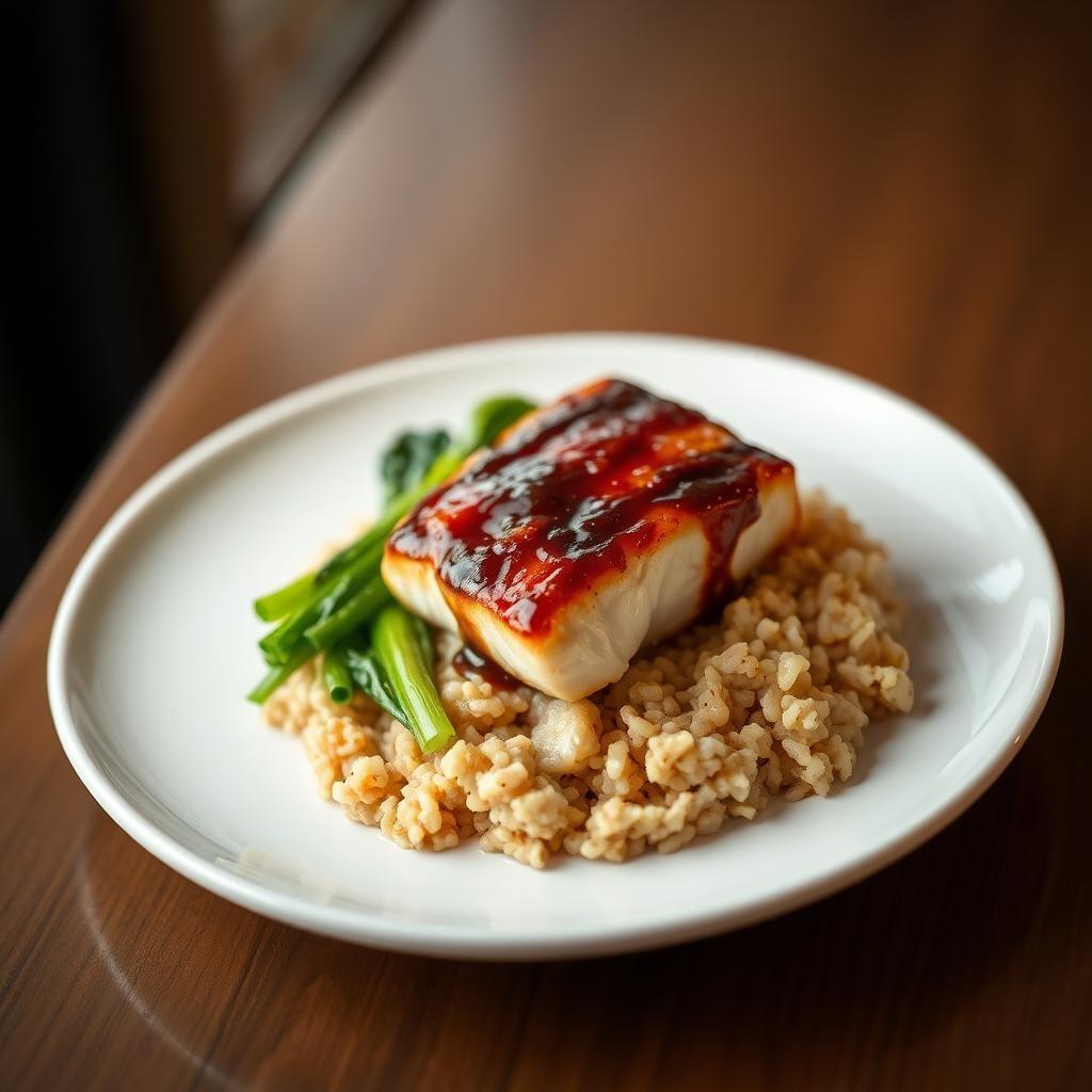 Miso-Glazed Cod with Ginger Bok Choy & Brown Rice Miso-Glazed Cod with Ginger Bok Choy & Brown Rice