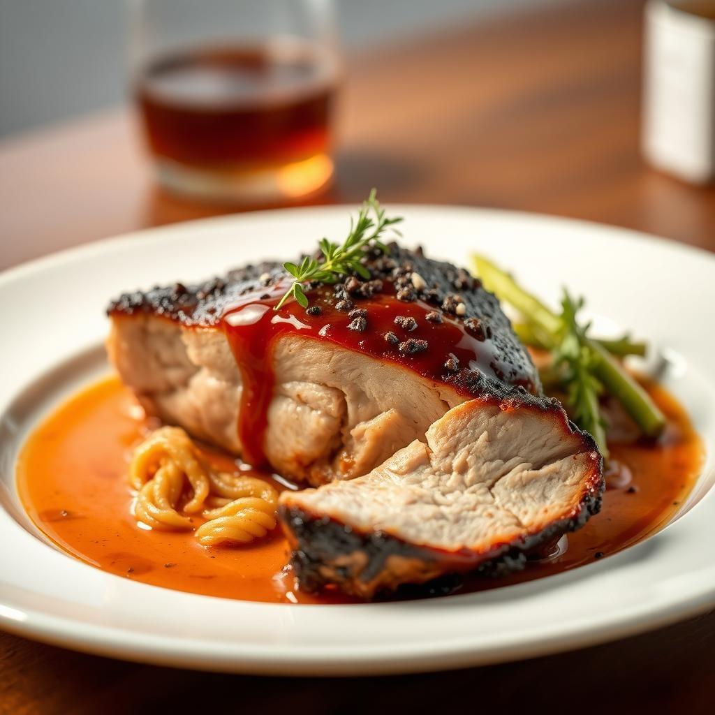 Applewood Smoked Pork Shoulder with Maple-Bourbon Glaze