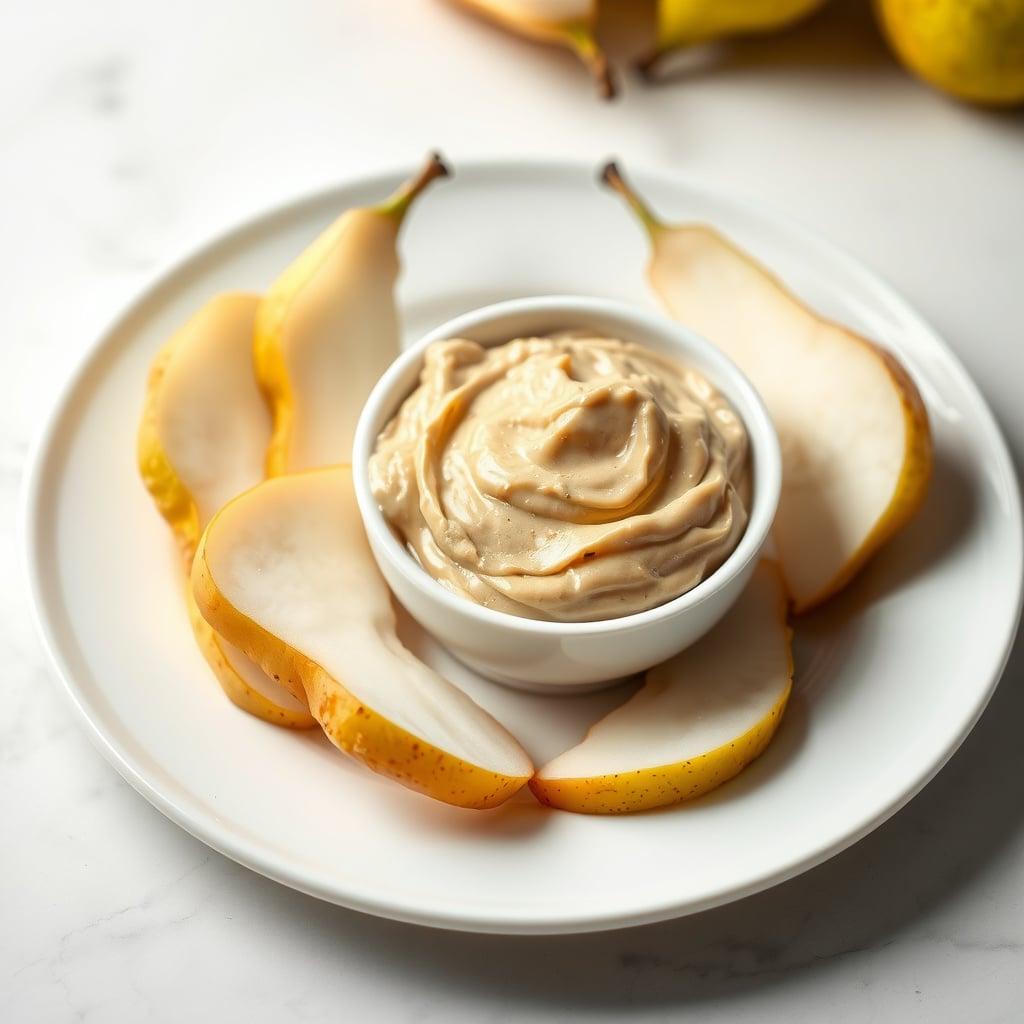 Fresh Pear Slices with Protein Peanut Butter Dip Fresh Pear Slices with Protein Peanut Butter Dip