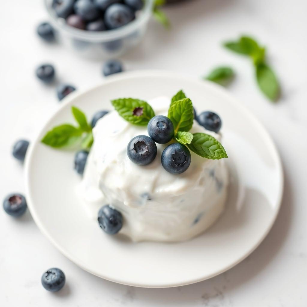 Simple Non-Fat Greek Yogurt with Fresh Blueberries Simple Non-Fat Greek Yogurt with Fresh Blueberries