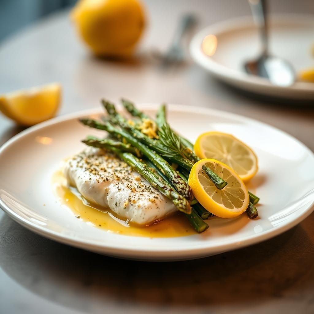 Lemon Herb Baked Cod with Parmesan Asparagus Lemon Herb Baked Cod with Parmesan Asparagus
