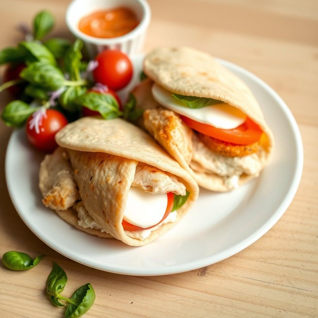Quick Warm Chicken Caprese Pita Pockets Quick Warm Chicken Caprese Pita Pockets