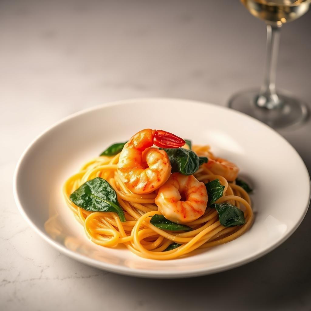 Garlic Butter Shrimp Pasta with Spinach Garlic Butter Shrimp Pasta with Spinach