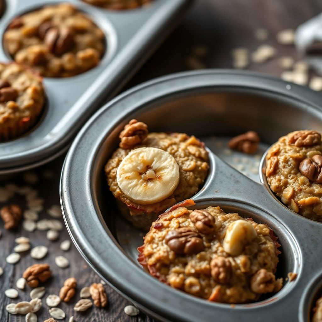Banana-Walnut Baked Oatmeal Cups