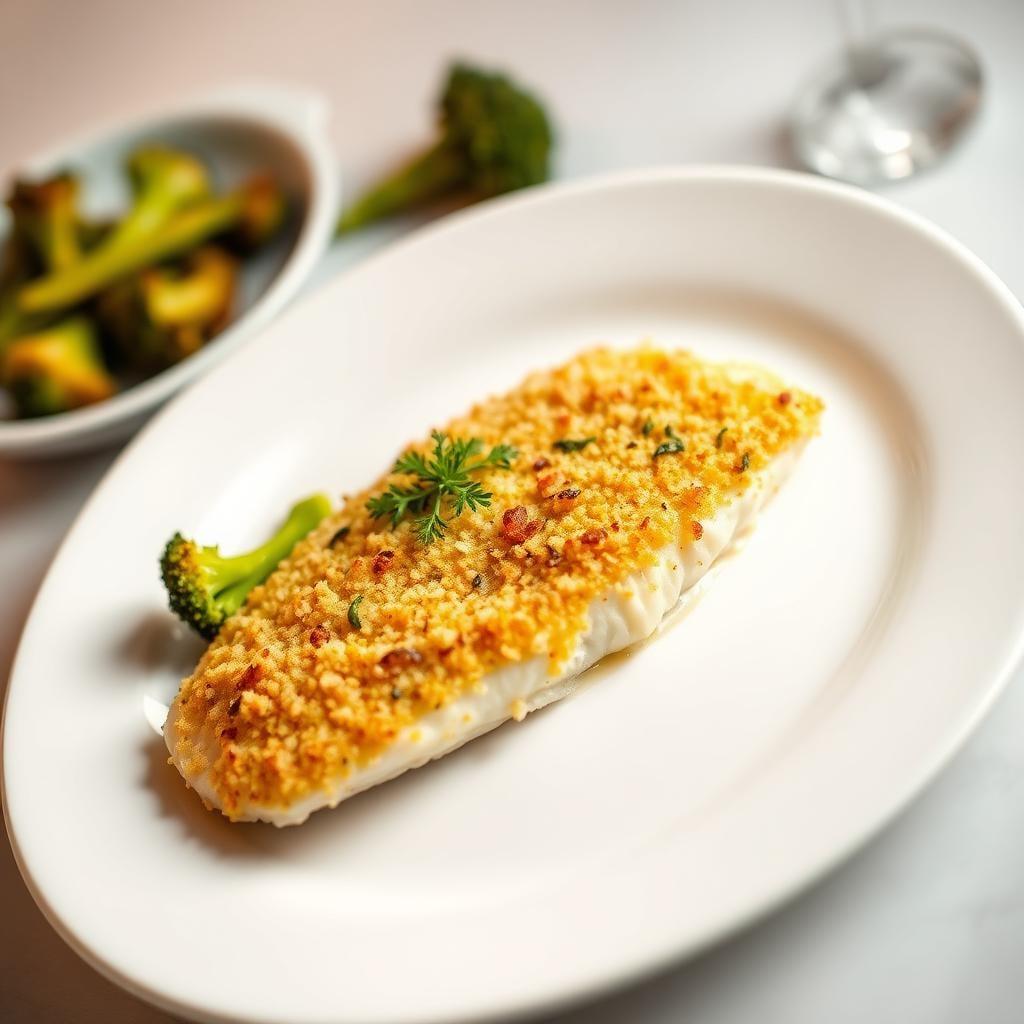 Baked Parmesan Crusted Tilapia with Roasted Broccoli