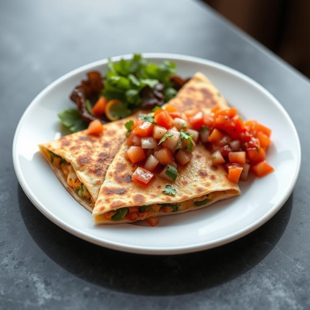 Cheesy Breakfast Quesadillas with Fresh Salsa