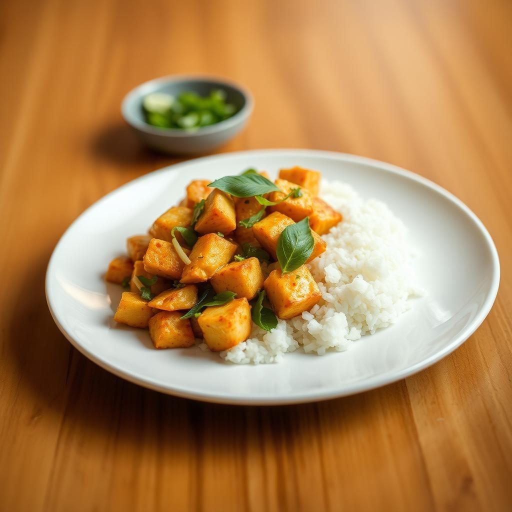 Thai Basil Tofu Stir-Fry with Coconut Rice Thai Basil Tofu Stir-Fry with Coconut Rice