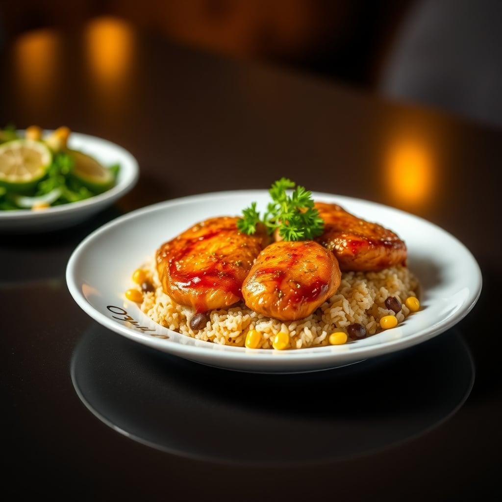 Honey-Lime Glazed Chicken Thighs with Cilantro Rice and Charred Corn Salad Honey-Lime Glazed Chicken Thighs with Cilantro Rice and Charred Corn Salad