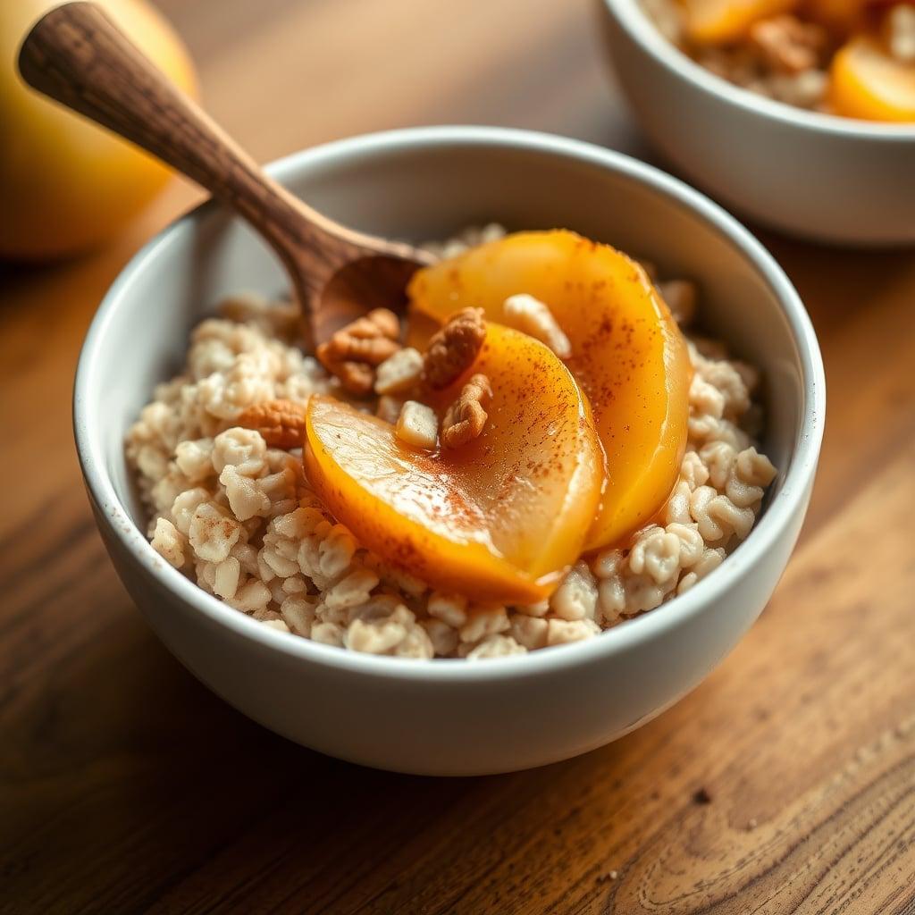 Overnight Maple-Cinnamon Steel Cut Oats with Caramelized Pears Overnight Maple-Cinnamon Steel Cut Oats with Caramelized Pears