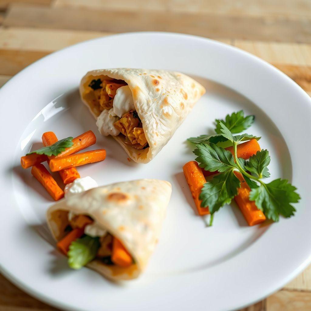 Mild Paneer & Carrot Pita Pockets Mild Paneer & Carrot Pita Pockets