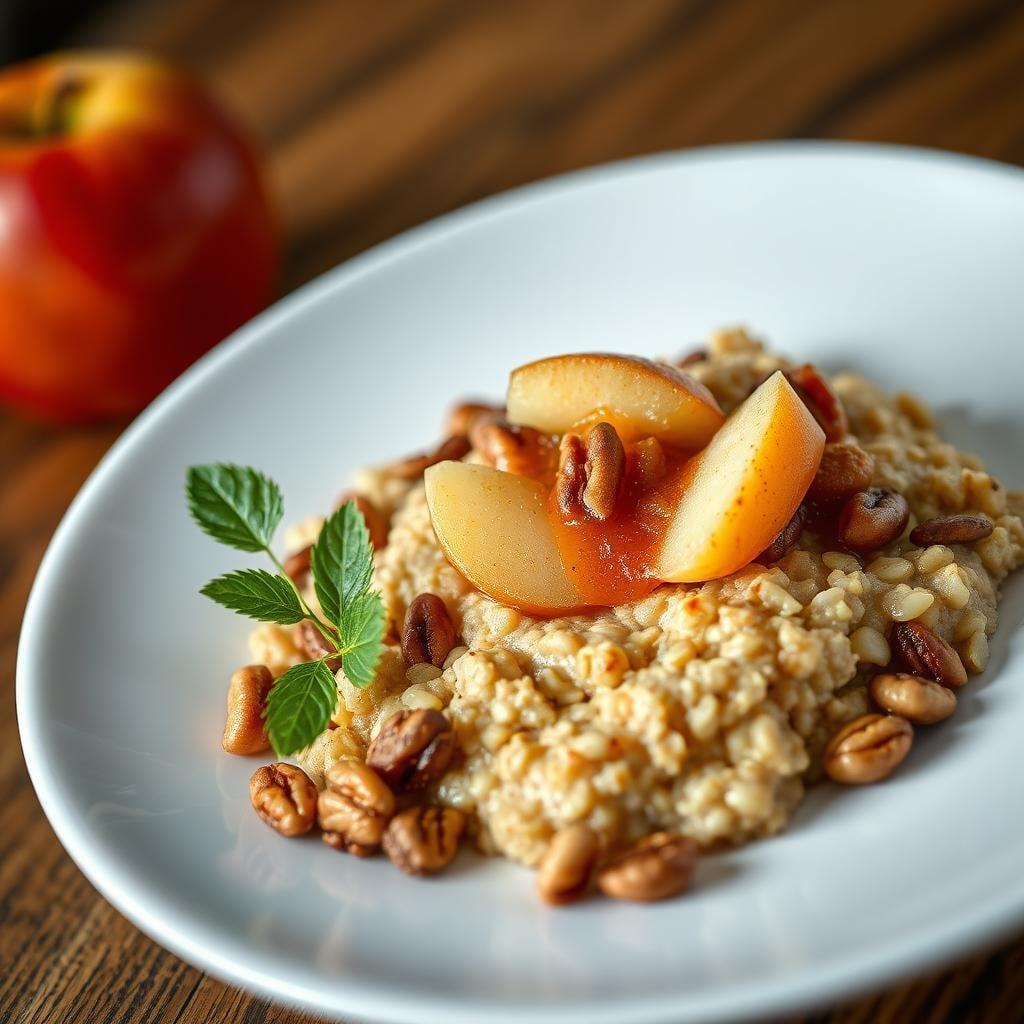 Spiced Oatmeal with Nuts & Apple Compote Spiced Oatmeal with Nuts & Apple Compote