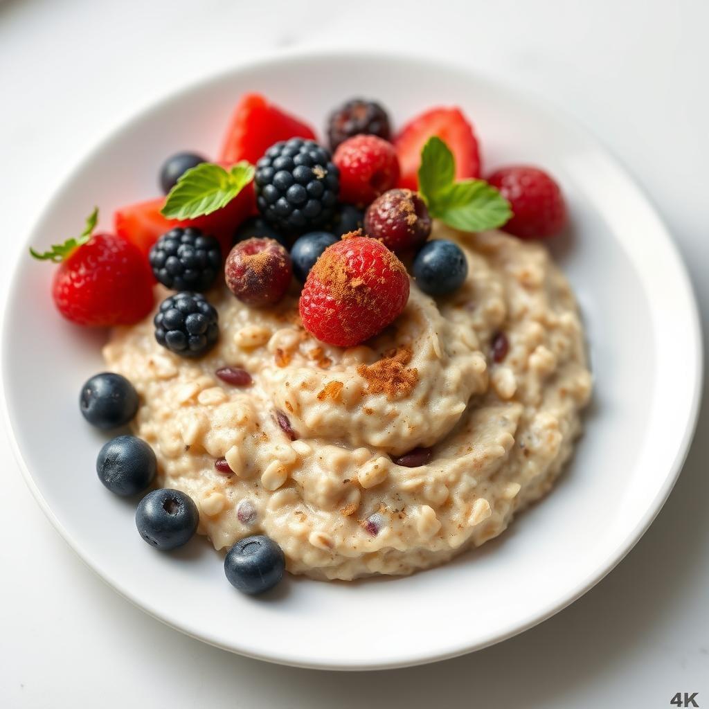 Maple-Cinnamon Overnight Oats with Mixed Berries Maple-Cinnamon Overnight Oats with Mixed Berries