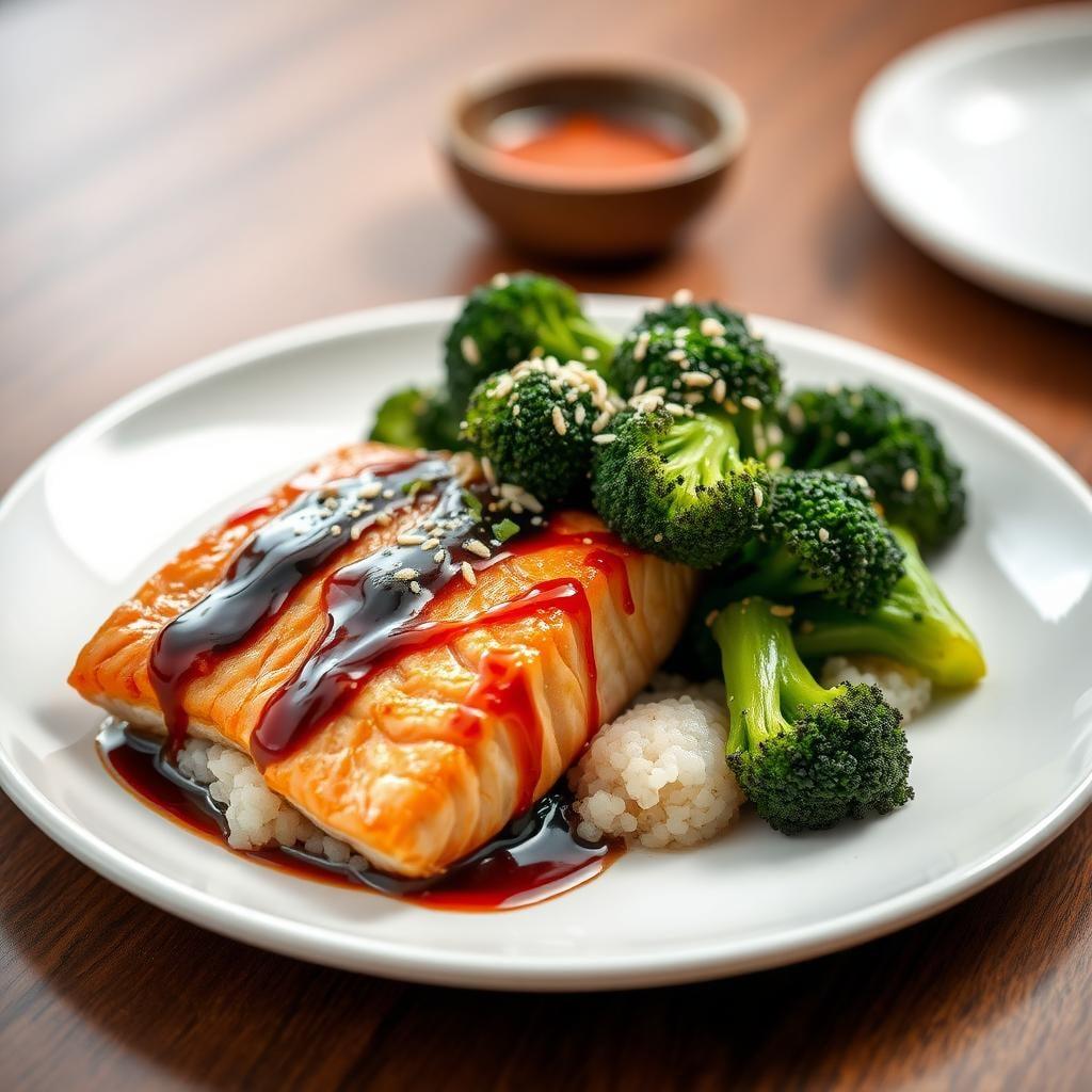 Teriyaki Glazed Salmon with Sesame Broccoli Teriyaki Glazed Salmon with Sesame Broccoli