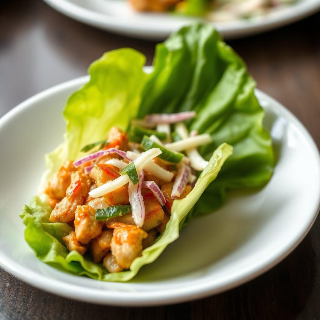 Sesame-Ginger Chicken Lettuce Wraps with Cucumber Slaw Sesame-Ginger Chicken Lettuce Wraps with Cucumber Slaw