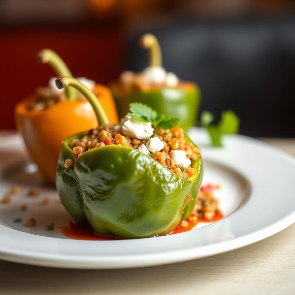 Mediterranean Stuffed Bell Peppers with Quinoa and Feta Mediterranean Stuffed Bell Peppers with Quinoa and Feta