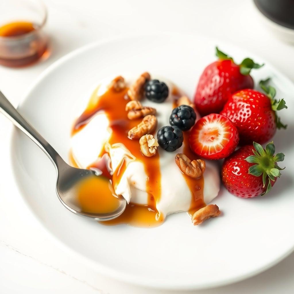 Balsamic-Roasted Berry and Toasted Nut Greek Yogurt