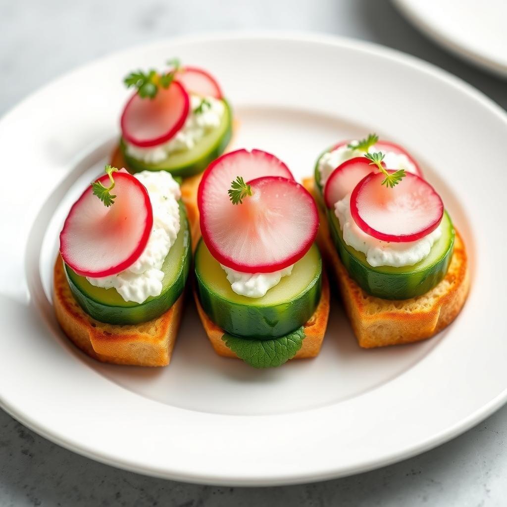 Cucumber & Radish Tea Sandwiches with Herb Cream Cheese Cucumber & Radish Tea Sandwiches with Herb Cream Cheese