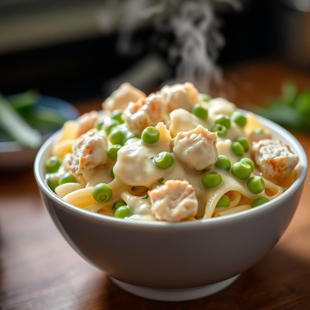Microwave Chicken Alfredo Bowl Microwave Chicken Alfredo Bowl