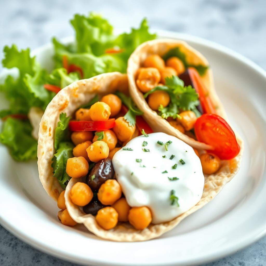 Mediterranean Chickpea & Vegetable Wrap with Herb Yogurt Sauce Mediterranean Chickpea & Vegetable Wrap with Herb Yogurt Sauce