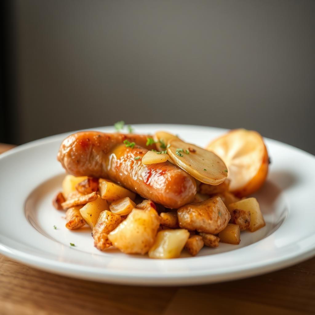 Breakfast Sausage and Apple Hash with Crispy Potatoes