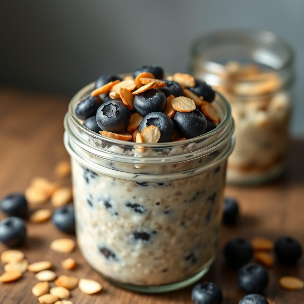 Blueberry and Toasted Almond Overnight Oats