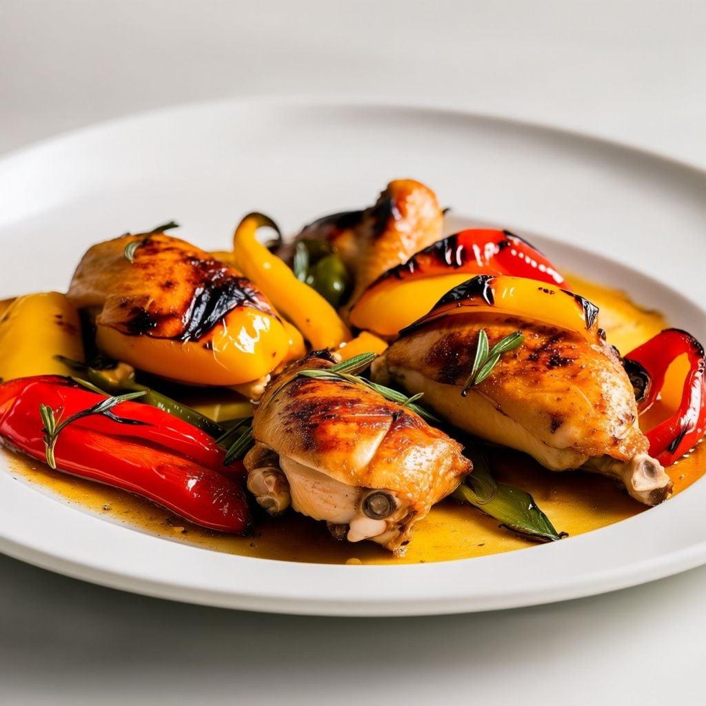 Sheet-Pan Garlic Herb Chicken with Charred Bell Peppers Sheet-Pan Garlic Herb Chicken with Charred Bell Peppers