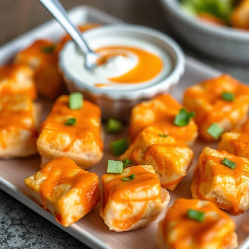 Batch-Prepped Buffalo Chicken Bites with Greek Yogurt Dip