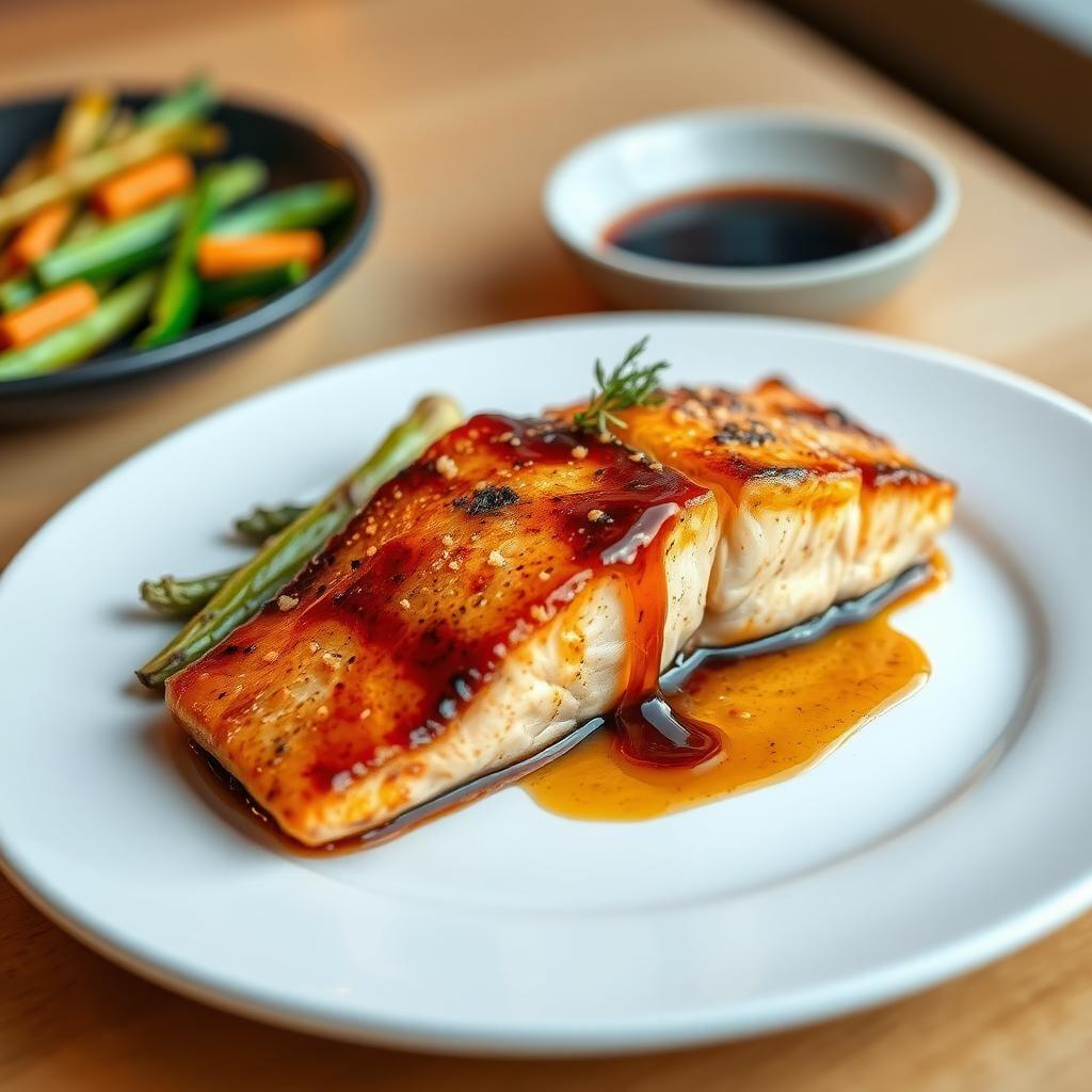 Honey Garlic Glazed Salmon with Roasted Vegetables Honey Garlic Glazed Salmon with Roasted Vegetables