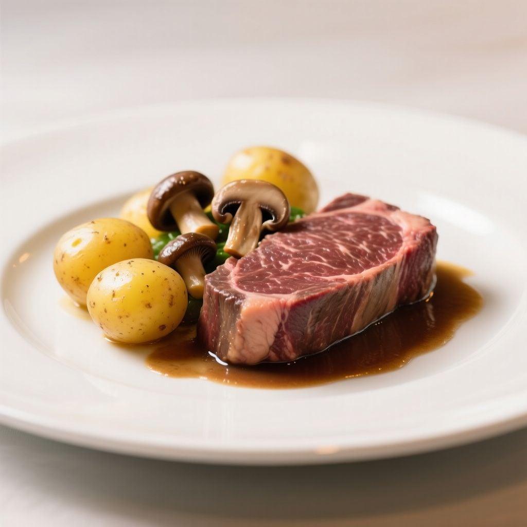 Classic Steak Diane with Microwave-Steamed Baby Potatoes Classic Steak Diane with Microwave-Steamed Baby Potatoes