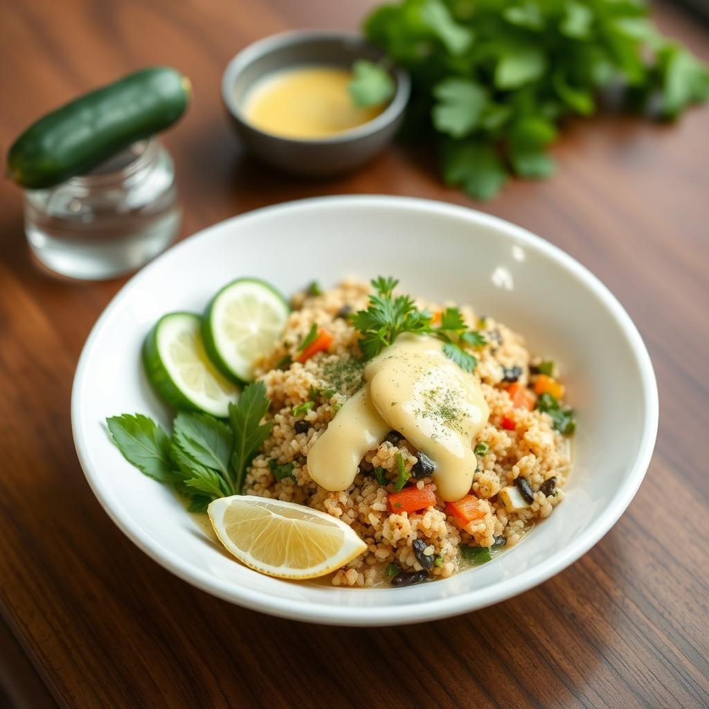 Mediterranean Quinoa Bowl with Lemon Herb Dressing Mediterranean Quinoa Bowl with Lemon Herb Dressing