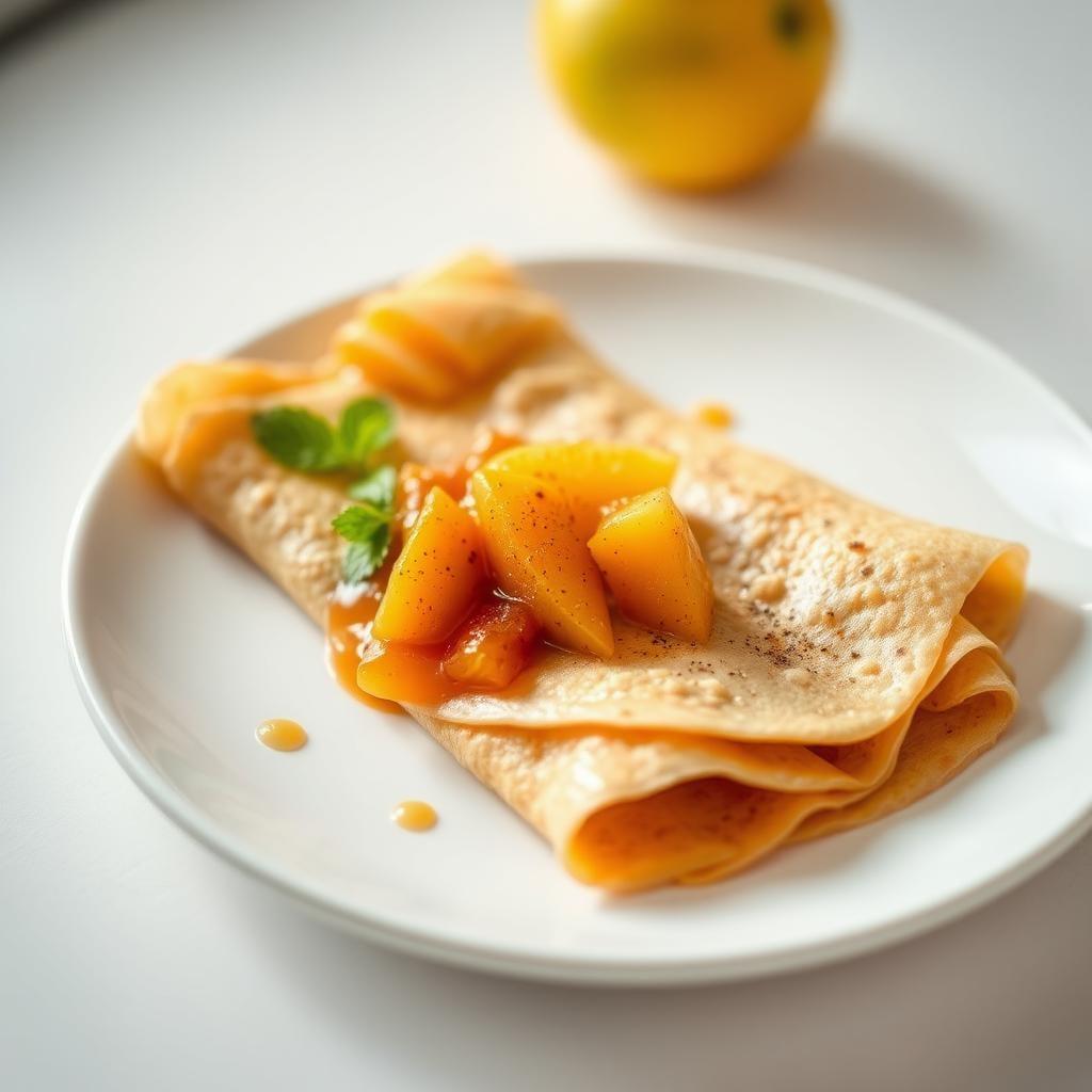 Buckwheat Crepes with Caramelized Apple & Cinnamon Compote